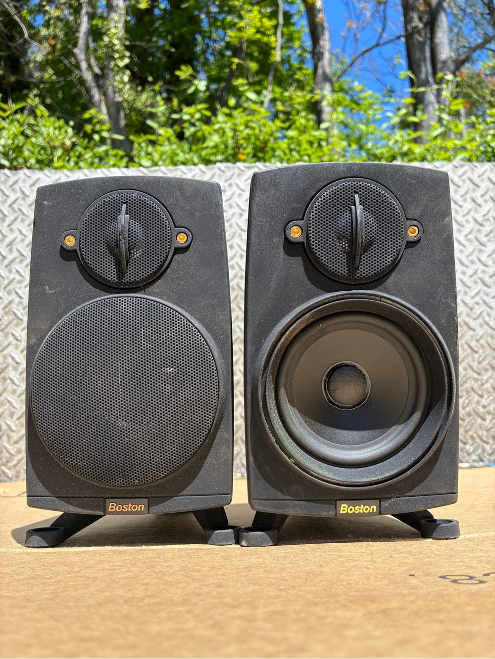 Boston Acoustics Micro90x Satellite Bookshelf Speakers With Stands Tested Works